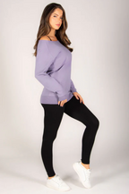 Off Shoulder Longline Sweat Top
