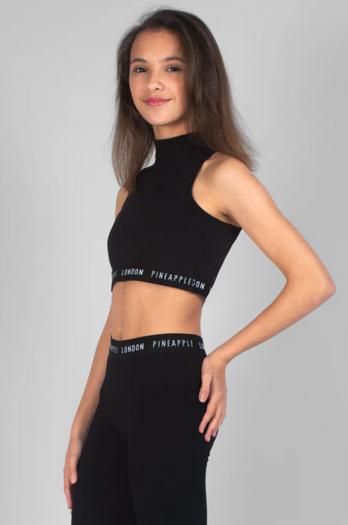 Barbarella Turtle Neck Sleeveless Crop Top