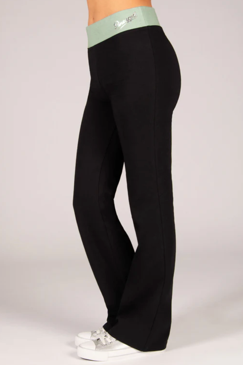 Contrast Band Bootcut Jersey Trousers