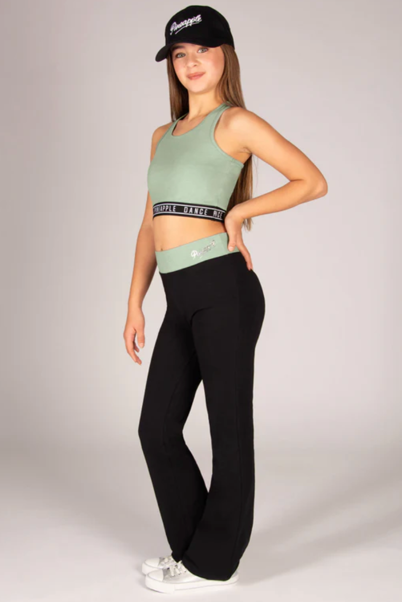 Contrast Band Bootcut Jersey Trousers