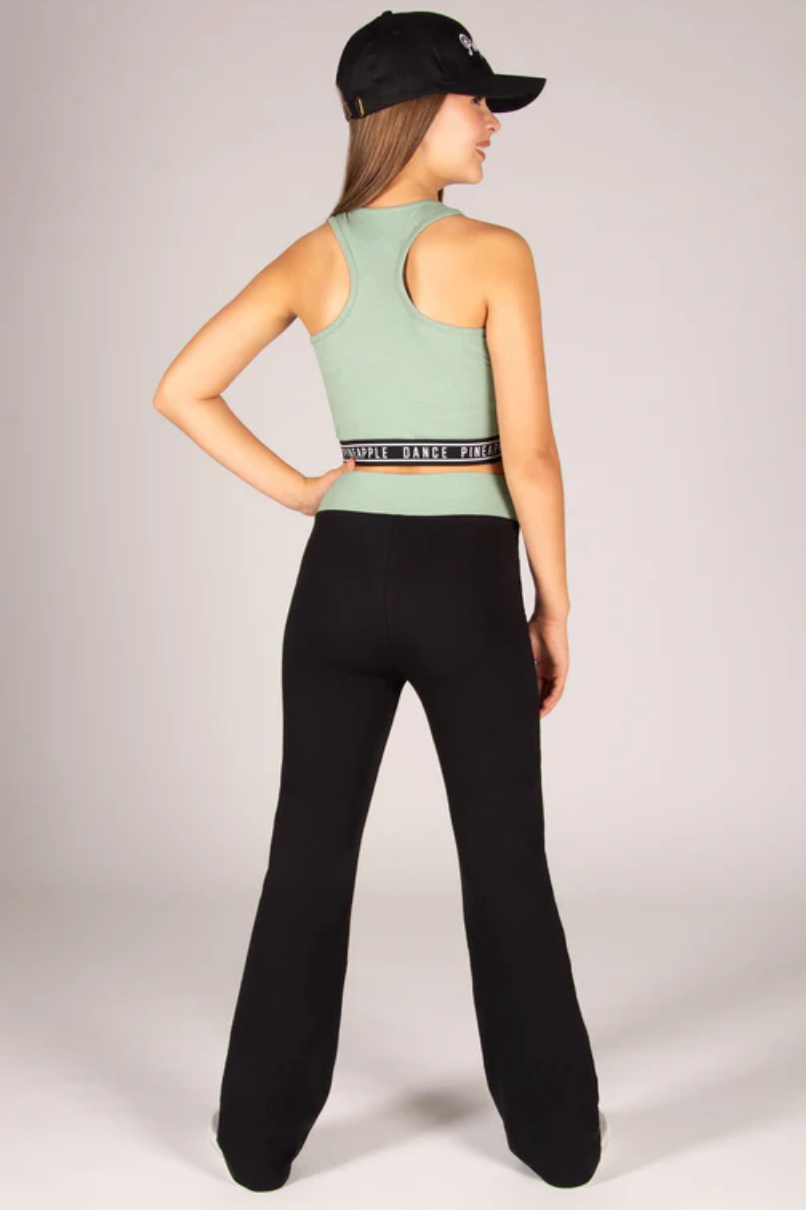 Contrast Band Bootcut Jersey Trousers