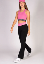 Contrast Band Bootcut Jersey Trousers