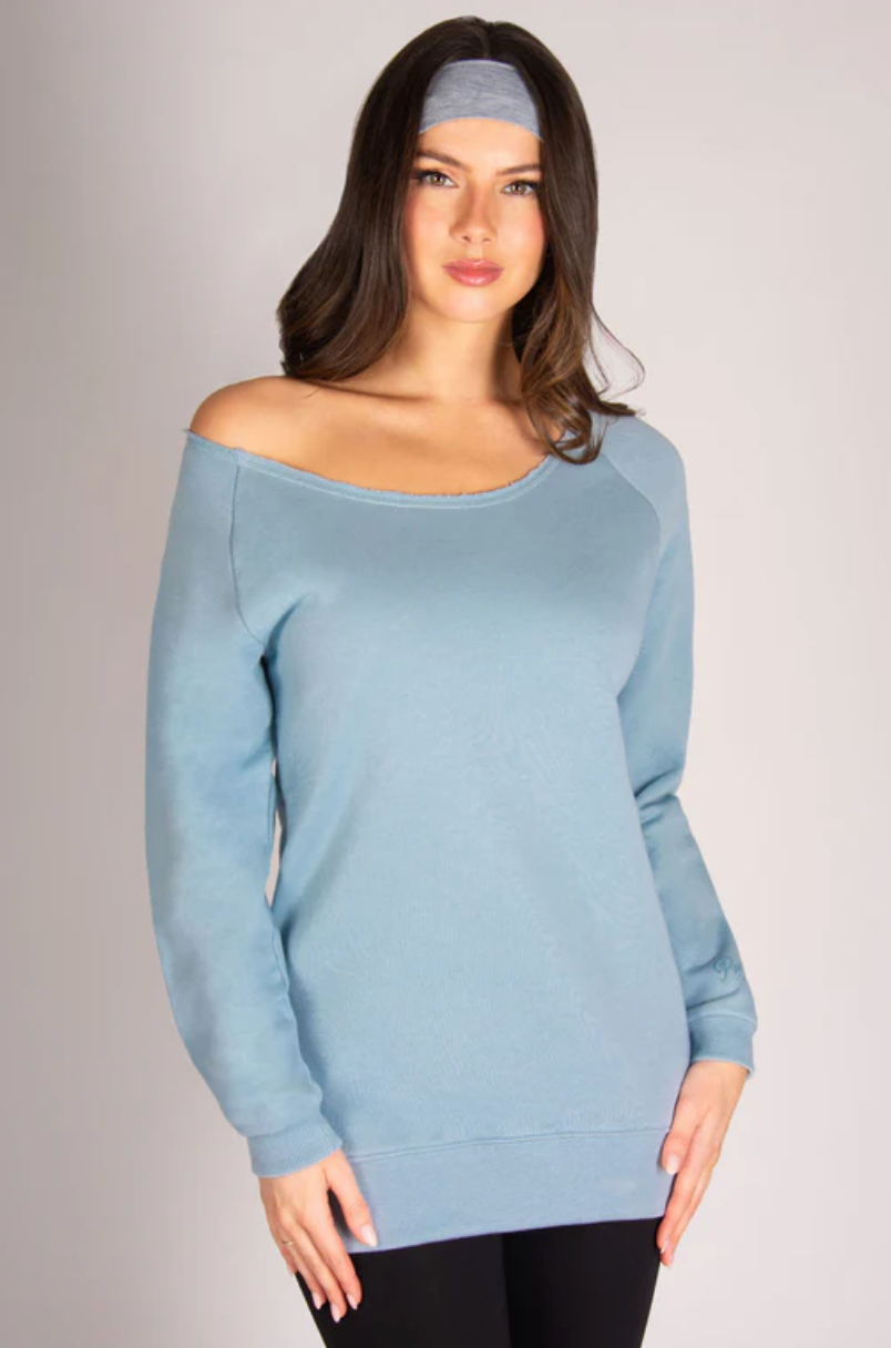 Off Shoulder Longline Sweat Top