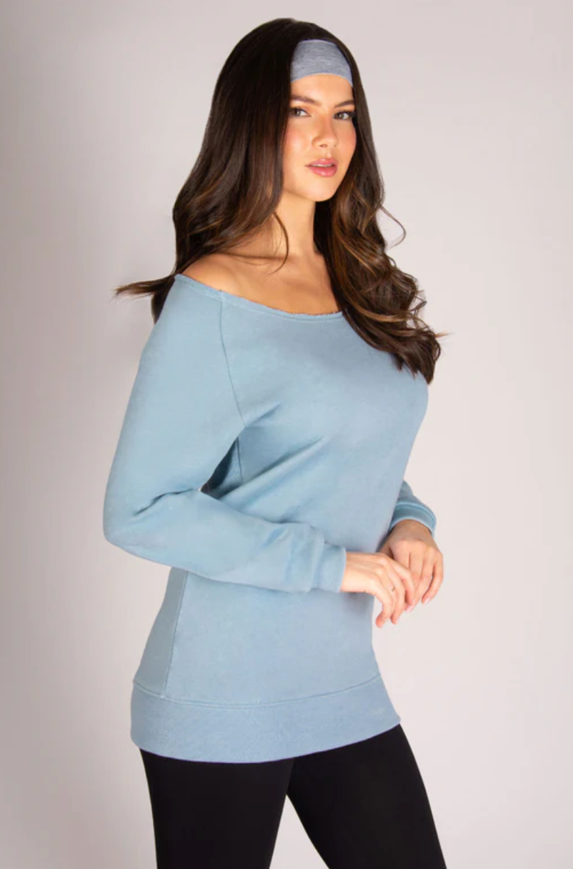 Off Shoulder Longline Sweat Top