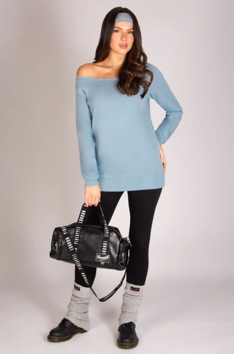 Off Shoulder Longline Sweat Top