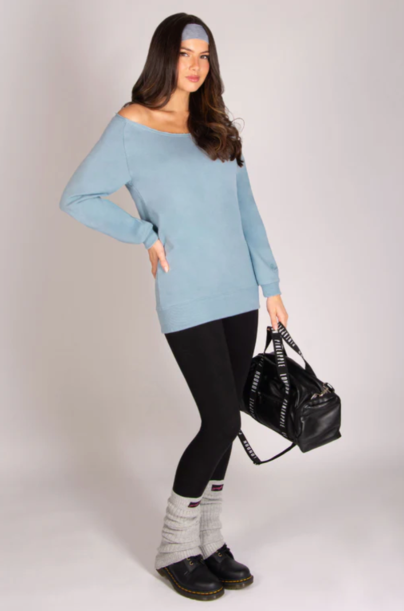 Off Shoulder Longline Sweat Top