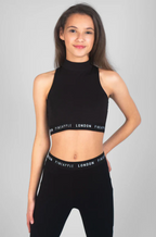 Barbarella Turtle Neck Sleeveless Crop Top